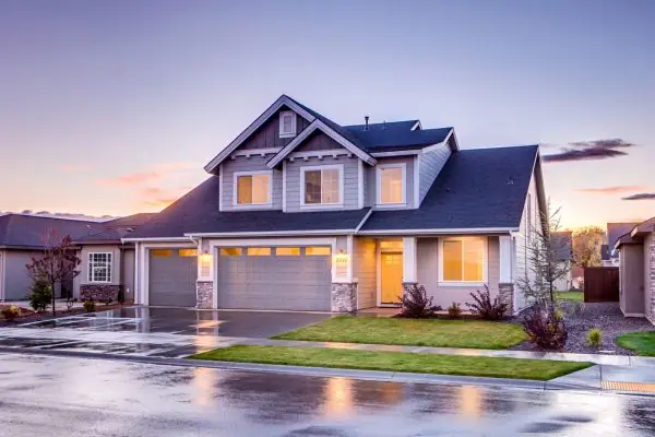 new painter home exterior in gray and blue